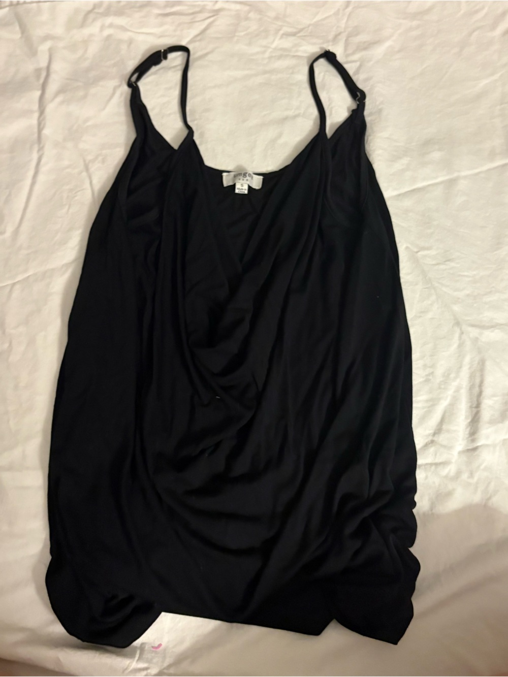 Umgee Black Spaghetti Strap drape Women's top small